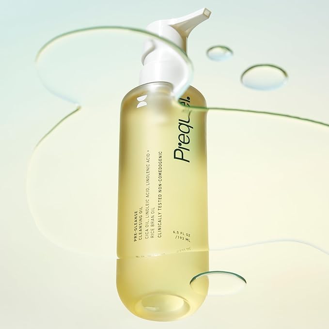 Skin Pre-Gleanse Oil Cleanser for Face. Double Cleansing Oil Skincare for Women with Cica and more. Non-Comedogenic Makeup Remover. Unscented Gentle Formula For All Skin Types. 6.5oz
