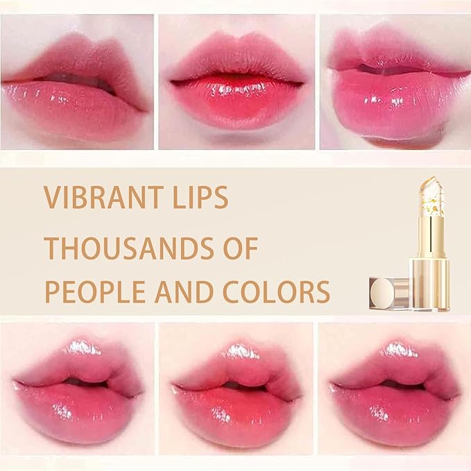 Color Changing Lipstick, Gold Crystal Color Changing Lipstick, Long Lasting Nutritious Lip, Magic Temperature Color Change Lip
