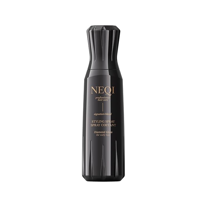 neqi - DIAMOND GLASS Styling Anti-Frizz Spray Curly 180ml – Defined Curls, Long-Lasting Bounce, Moisture Protection, Radiant Shine, Made in Italy