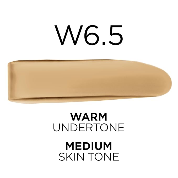 L'Oreal Paris True Match Super-Blendable Foundation, Medium Coverage Liquid Foundation Makeup, W6.5, Medium, 1 Fl Oz