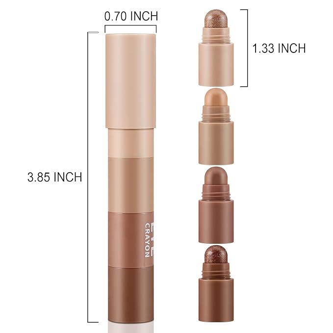 4 Color Eyeshadow Pencil, Creamy Matte Eye Shadow Pen, Face & Eye Highlighter Pen, Highly Pigmented Crayon Nude Eyeshadow