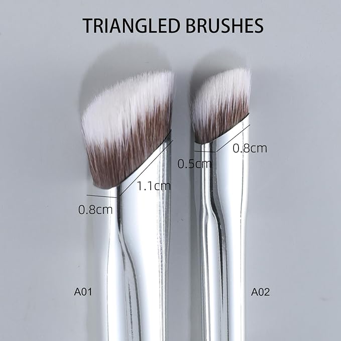 ENERGY Concealer Brush Under Eye Angled Nose Contour Brush for Powder Foundation Eyeshadow Concealer with Liquid Cream Powder Concealing Blending Contouring Triangled Vegan Face Brush Large, Black