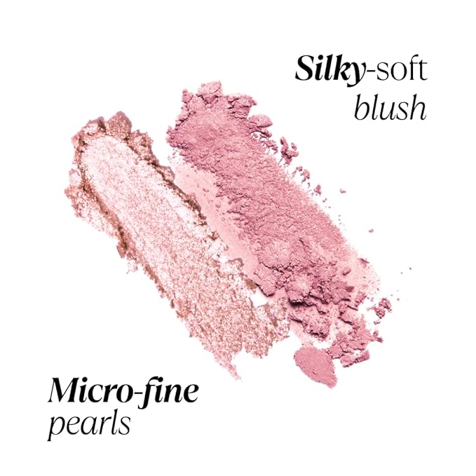 Blush + Brighten Highlighter Duo, Mini Lightweight Blendable Shimmer Blush, High Pigmented Makeup Powder Palettes, Cruelty Free - Call My Agent!
