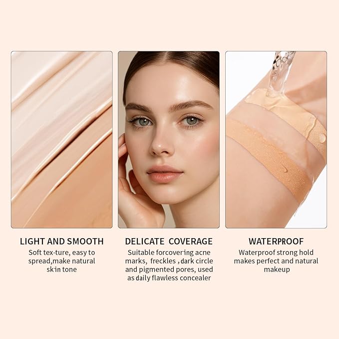 Multi-Use Pot Concealer Full Coverage - Under Eye Concealer Waterproof No Transfer,For Dark Circles, Blemishes, Makeup Brightens for Sensitive Skin, Deep Skin Tone 0.53 Oz