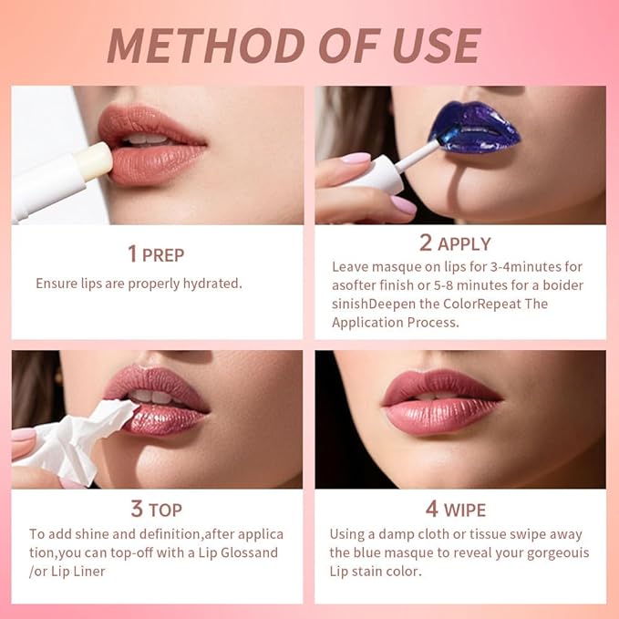 Matte Lip Stain Wipe Off Masque - Peel Off Lip Stain Tattoo,Lip Gloss for All Skin Types, Peel Off Lip Liner Stain Tattoo Long-Lasting Proof Waterproof Smudge(2#Brown)