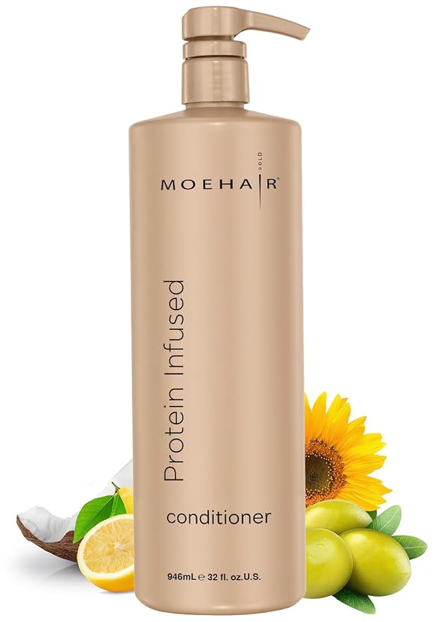 MOEHAIR Protein Infused Hair Conditioner (32 Fl oz) for Chemically Treated, Damaged Dry Hair | Smoothens Split Ends | Adds Shine and Luster