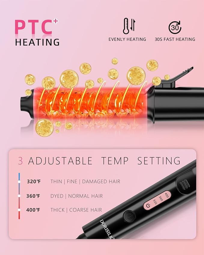 DORISILK Mini Curling Wand Travel Size，Dual Voltage Curling Iron for European and International Voltage,1 Inchl Barrel Curling Iron for Short Hair,
