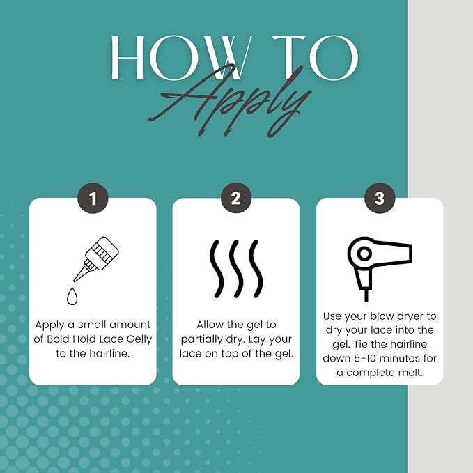 The Hair Diagram - Bold Hold Lace Gelly - Glueless - Temporary Daily Hold for Lace Front Wigs and Hair Systems - Styling Agent for Baby Hairs - Non Toxic - Alcohol Free - Water Based Formula - 6oz