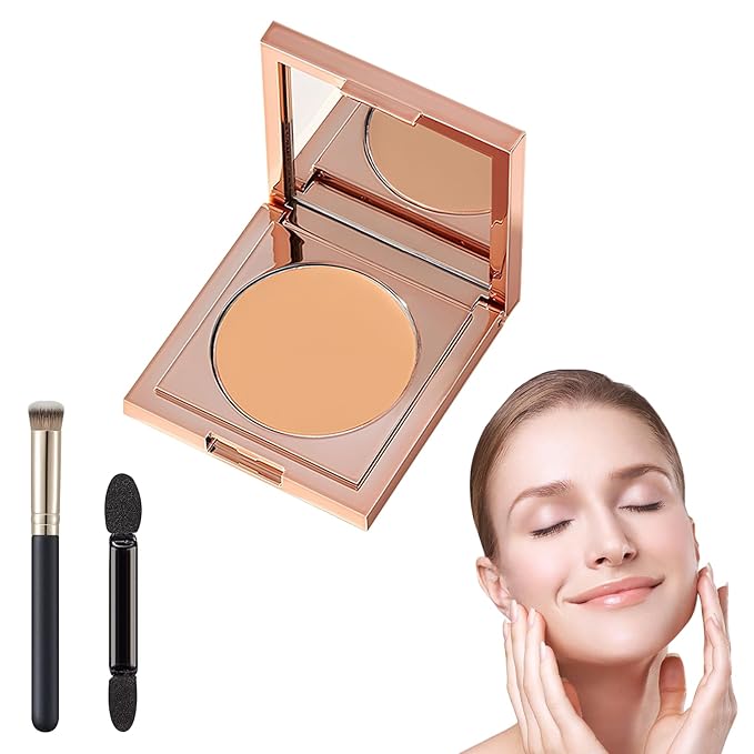 Colored Clay Undereye Concealer, Circles Color Corrector with Brush, Natural (01)