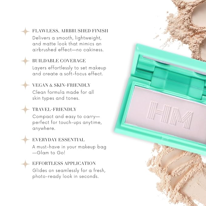 Travel Size Mini Pressed Powder - Haute Minute Makeup Complexion Perfection Mini Powder - Perfect For Travel or Your Purse! (Neutral Dark)