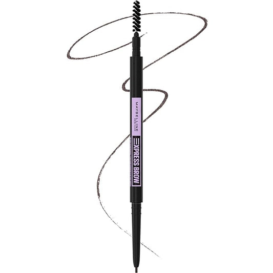 Maybelline Express Brow Ultra Slim Eyebrow Makeup, Brow Pencil with Precision Tip and Spoolie for Defined Eyebrows, Black Brown, 1 Count