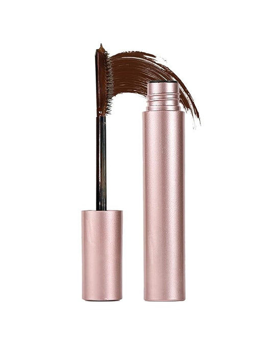 3D Curling Iron Wand Mascara - Volumizing Telescopic Mascara, Waterproof & Smudge-Proof, Liquid Lash Extensions Look, No Clumps, Flakes or Residue, Salon-Like Bold Lashes (Brown)