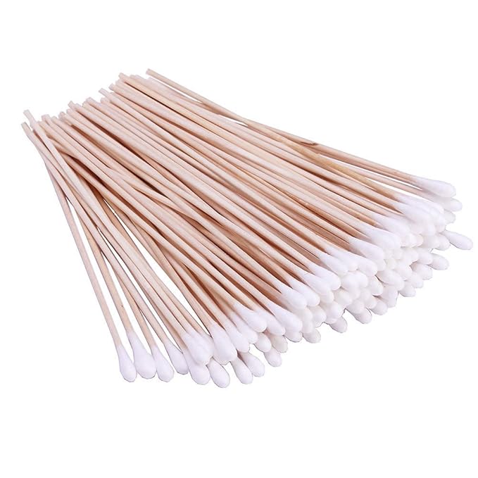 500 Count 6 Inch Long Cotton Swabs with Wooden Handles Cotton Tipped Applicator for Cleaning