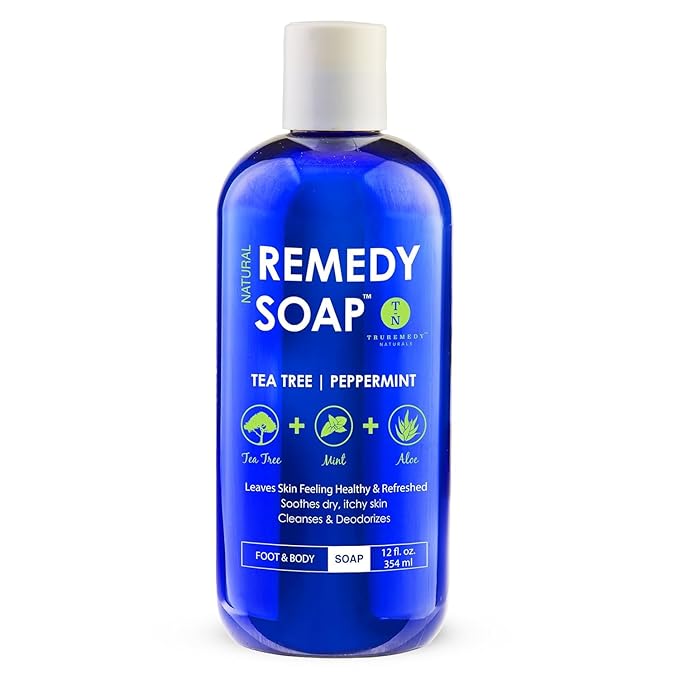 Truremedy Naturals 12 oz Tea Tree Oil Body Wash - Invigorating Tea Tree Soap with Peppermint, Aloe, Eucalyptus, Coconut and Olive Oil - Refreshing Body Wash for Men and Women - Shower Gel Cleanser