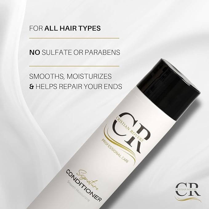 Cristian Rovere - Signature Conditioner - Sulfate Free & Paraben Free for All Hair Types - Infused With Collagen, Acai Extract & Organic Argan Oil - Moisturizing Conditioner - 10 Fl Oz