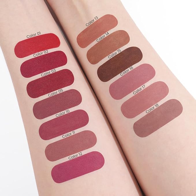 evpct 3Pcs DarK Light Nude Brown Matte Lip Liner and Lipstick Combo Set for Women Long Lasting, Cream Gradient Lipstick and Lip Liner Crayon Contour Pencil Makeup, Flawless Ombre Effect, Waterproof