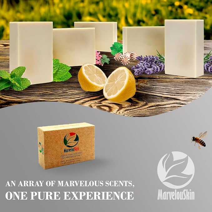 Spearmint Tallow Soap – Smooth, Sweet Mint Bar Made with Grass-Fed Tallow & Organic Spearmint Essential Oil – Naturally Refreshing – 3 Pack