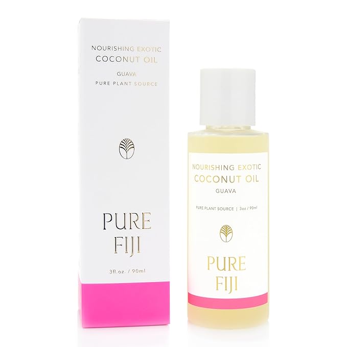 PURE FIJI Travel Size Nourishing Exotic Coconut Oil, Guava (3oz/90ml)