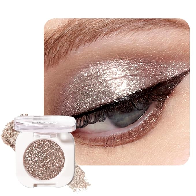 Ultra-Fine Pressed Pigment Single Eyeshadow – Lightweight, Highly Blendable Formula Neutral Glitter Taupe Eye Shadow, 12 Rich Matte/Shimmer Shades for Makeup, Vegan & Cruelty-Free (#10 Cowboy)