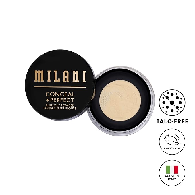 Milani Conceal + Perfect Setting Powder Makeup -Translucent Blur Out Talc-free Formula, Pore Blurring Filtered Finish