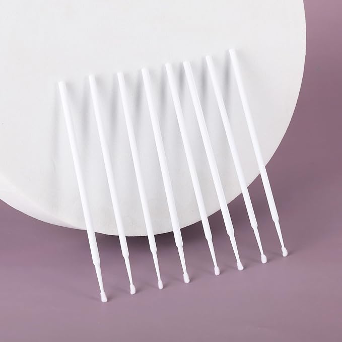 Tbestmax 1200 Pcs Micro Applicator Brush, Micro Swabs, Disposable Eye Lashes Mascara Wands for Eyelash Extension(White)