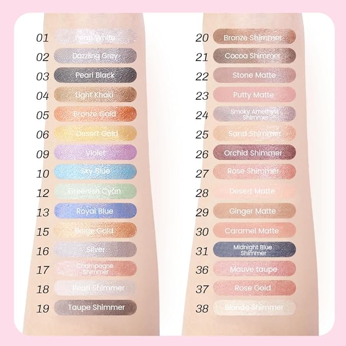 2-in-1 Cream Eyeshadow & Highlighter Stick, Waterproof Ivory White Shimmer Eye Shadow Pencil for Women, Long-Lasting Pigmented Makeup, sombras para ojos 01