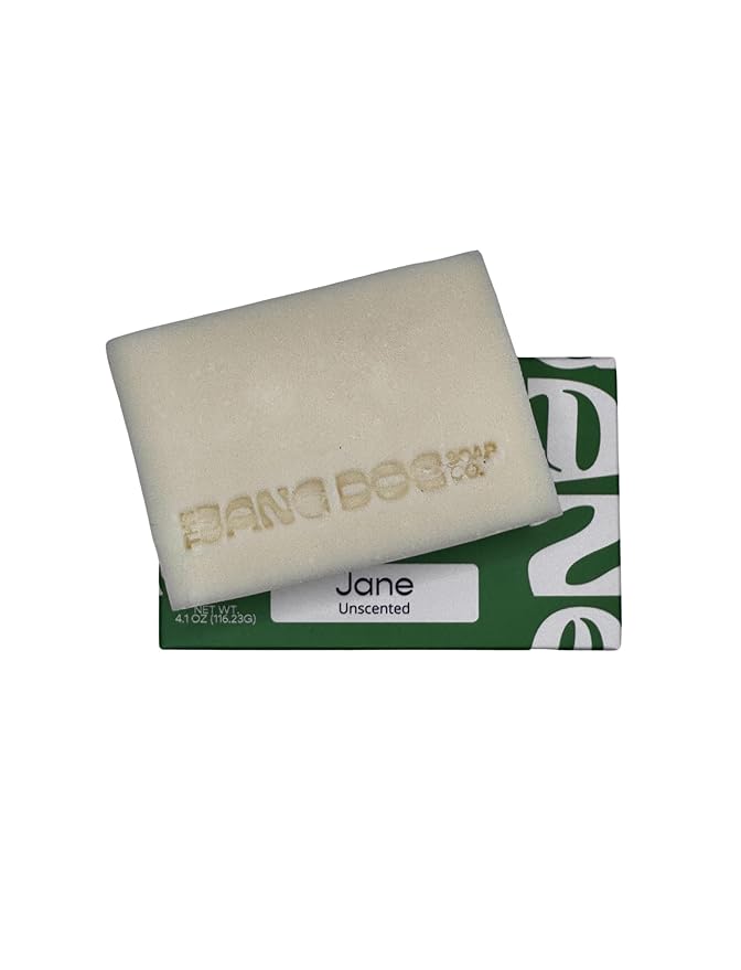 Natural Handmade Cold Process Bar Soap - Made with Olive oil, Coconut oil, Castor, Shea Butter, and Kaolin Clay-Plant Based, Vegan, Moisturizing, Hand/Body Soap! 1 Bar (Jane Unscented)