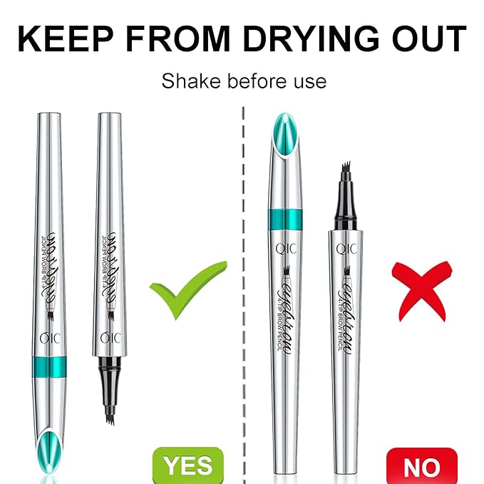 Microblading Eyebrow Pencil, Eyebrow Pen with an Upgrade Micro-Fork Tip Applicator, Waterproof Long-Lasting Microblading Brow Pen, Brow Pencil for Natural Looking Brows Makeup, Dark Brown