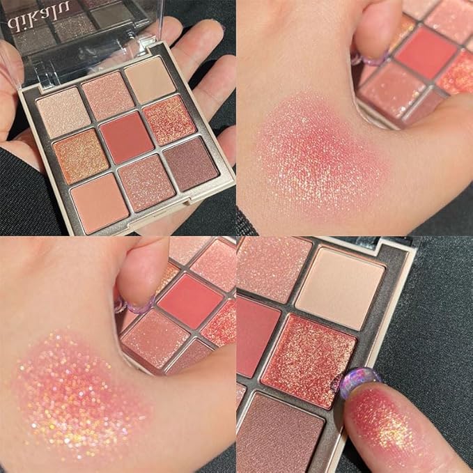 Kayswang 9 Colors Glitter Eyeshadow Makeup Palette, Eye Shadow Powder，Matte High Pigmented Colorful,Creamy Texture, Long LastingEyeshadow Powder Cosmetics,Natural Waterproof (11#)