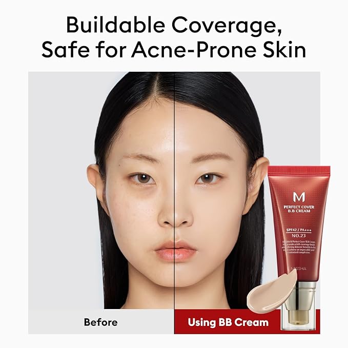MISSHA M Perfect Cover BB Cream Dual Pack No.23 Natural Beige -Light/Medium with Cool/Neutral Undertone SPF 42 PA +++ 1.69 Fl Oz - Tinted Moisturizer for face with SPF