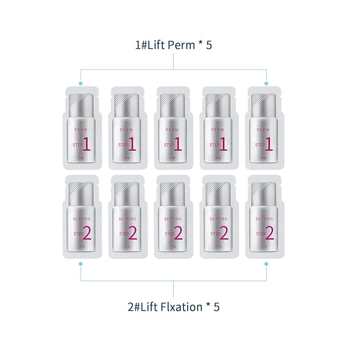 Fast Perm Lash Lift Kit Eyelash Perm Kit Perm&Setting Lotion (Quantity: 2×5 Packs)