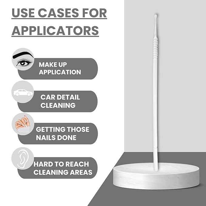Disposable Micro Applicator Micro Brush for Makeup, Eyelash Extension, Lash and Mascara Application for Personal Care (100 Count (Pack of 1), White (S))