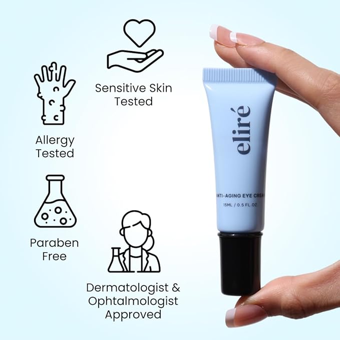 Korean Anti-Aging Eye Cream - Smooths Wrinkles, Firms and Hydrates - With Ceramides and Caffeine - Reduces Fine Lines and Puffiness - Fast-Absorbing, Invisible Under Makeup - 15ml