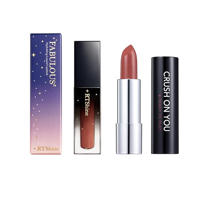 READY TO SHINE Matte Vegan Creamy Satin Lipstick and Lip Glow Set- (302-Close to You+104-#ALLURE) CRUSH ON YOU