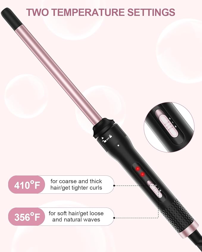 3 in 1 Curling Iron, Curling Wand Set with Thermal Brush, 3 Interchangeable Ceramic Hair Wand Curler (0.5”-1.5”), Dual Voltage 30s Fast Heating with Heat Resistant Glove & 2 Clips and Gift Box