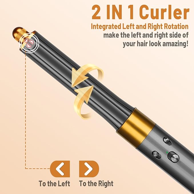 30mm/1.2 Inch Curling Barrel for Dyson Airwrap, Long Hair Curling Roller Barrels Compatible with Airwrap HS01/05, Self-Curling Replacement Attachment for Part No.971888-07, Gold