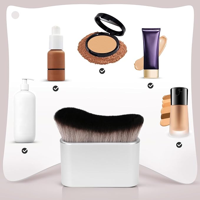 UNIMEIX Self Tanner Brush Sunscreen Body Makeup Brush Kabuki Blend Applicator Spray Tan Blending Beauty Brush for Body Coverage Perfector(Sliver)