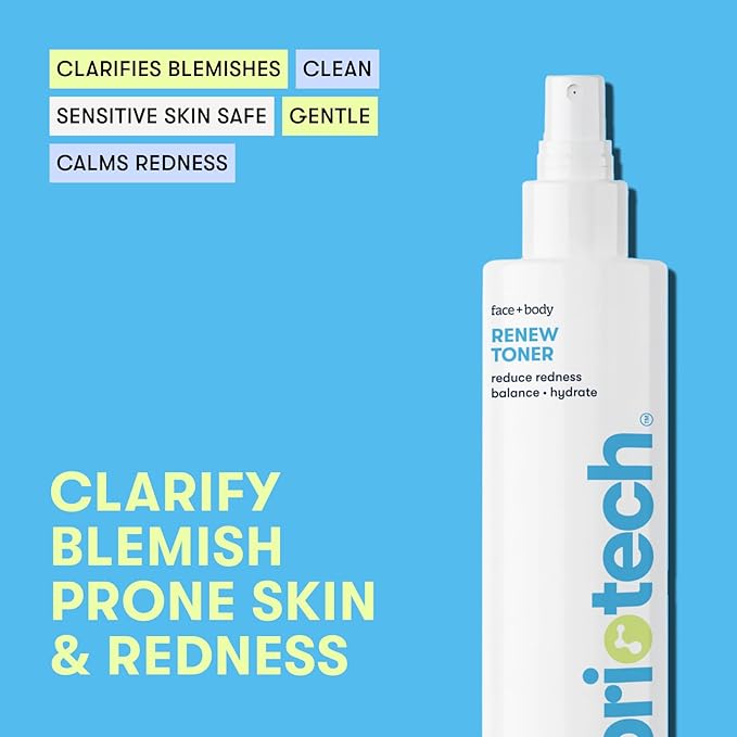 BRIOTECH Renew Toner, Hypochlorous Acid Spray, Minimize Appearance of Blemishes, Soothing Facial Mist for Sensitive Skin, Calm Redness & Bumps, Vegan, 2 fl oz Travel Size (2 Pack)