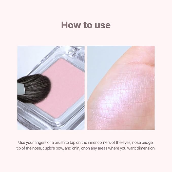 2aN Pure Glash Highlighter OR01 Peach Beam – Glass-Like Sheen Powder Highlighter for a Natural, Radiant Glow | Buildable, Long-Lasting, Lightweight Formula