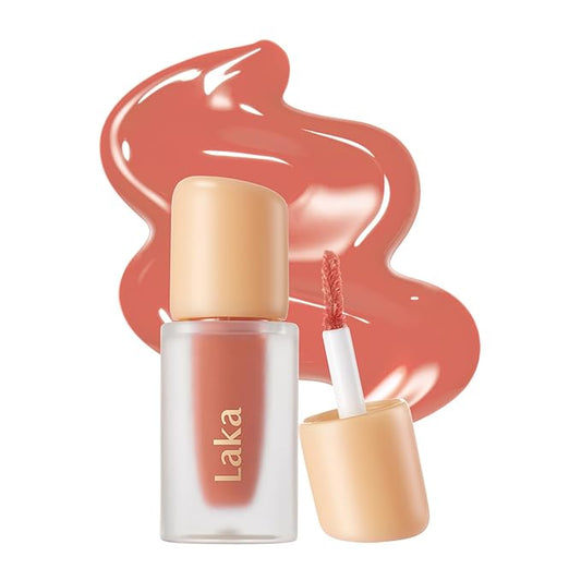 Laka Fruity Glam Lip Tint Mini, Glowing Lip Stain with Wide Color Spectrum, Hydrating & Lightweight Texture, Long-Lasting Bold Stain, Non-Sticky, Vegan, K-Beauty (125 Mango)