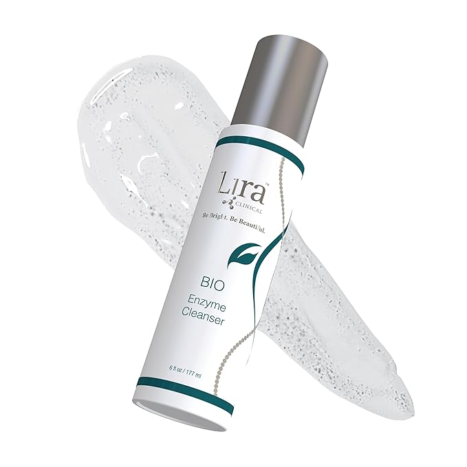 Lira Clinical BIO Enzyme Cleanser for Oily Skin Control - Papaya Enzyme Gel Face Wash - Hydrophilic Exfoliating Facial Cleanser - Deep Cleansing Skincare with Resurfacing and Hydrating Care - 6 Oz