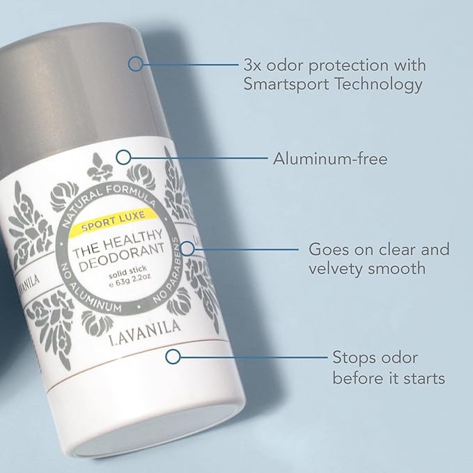 Lavanila Aluminum Free Deodorant, Sport Luxe + Vanilla Lavender, 2oz Each - The Healthy Deodorant for Men & Women - Solid Stick, Vegan