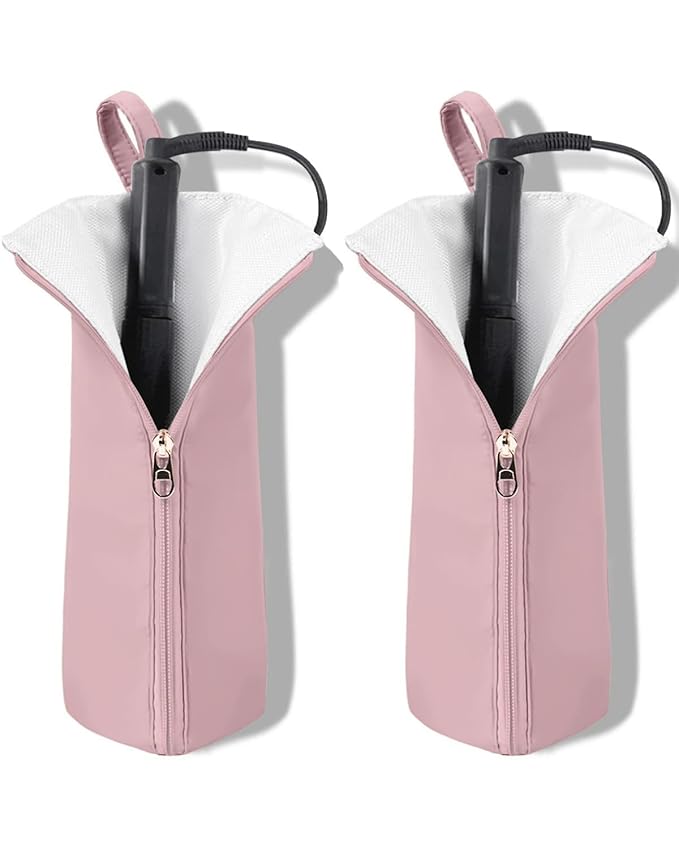 Hot Iron Holder & Mat, Heat Resistant Travel Bag for Curling Iron, Flat Iron - Hair Tool Organizer for Home, Travel