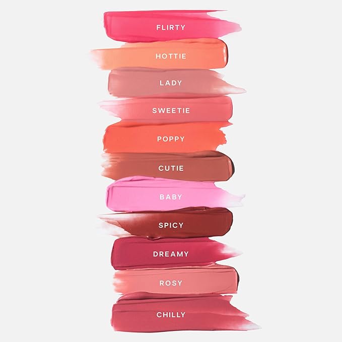 Saie Dewy Glow Duo - Dew Liquid Blush - (.40 oz, Flirty), Glossybounce Lip Gloss-Oil Hybrid (.17 oz, Burst) - Hydrating, Vegan Makeup for Radiant Cheeks & Lips