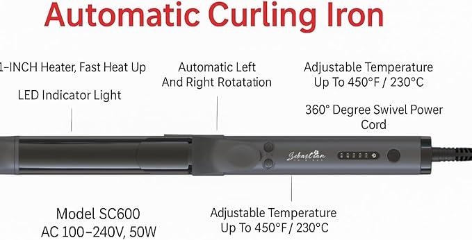 Automatic Curling Iron – Dual Rotation, Ceramic Coating, Professional Hair Curler | Sebastian Hair Iron