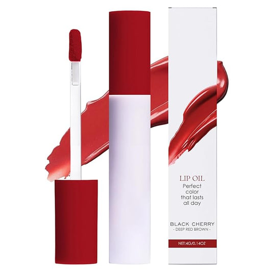 Lip Stain Oil, 2025 New Lips Staining Lip Oil, Lips Staining Long-Lasting Matte Liquid Lipstick Gloss for Women Makeup (BLACK CHERRY, one size)