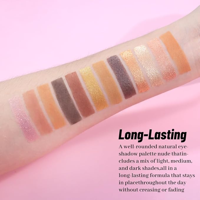 SUAKE Neutral Eye Shadow Palette,Nude Pink Champagne Naked Cream Eyeshadow Palette,Make Up Pallets for Women, Highly Pigmented Long Lasting Naturing-Looking,Blendable,Vegan