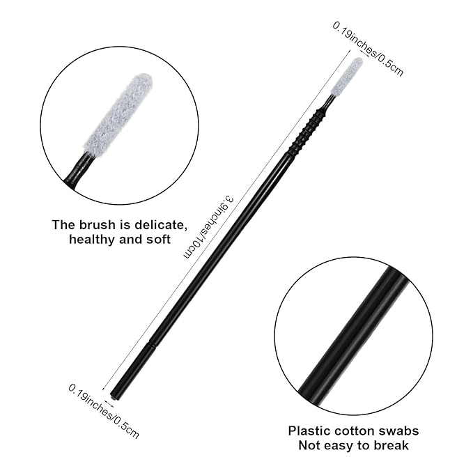 200pcs Micro Brushes Cotton Swabs Micro Applicator Brush for Eyelash Extension Precision Microswabs Lash Mascara Applicators Microfiber Lips Mascara Wands Brush for Eye, Lashes, Brows