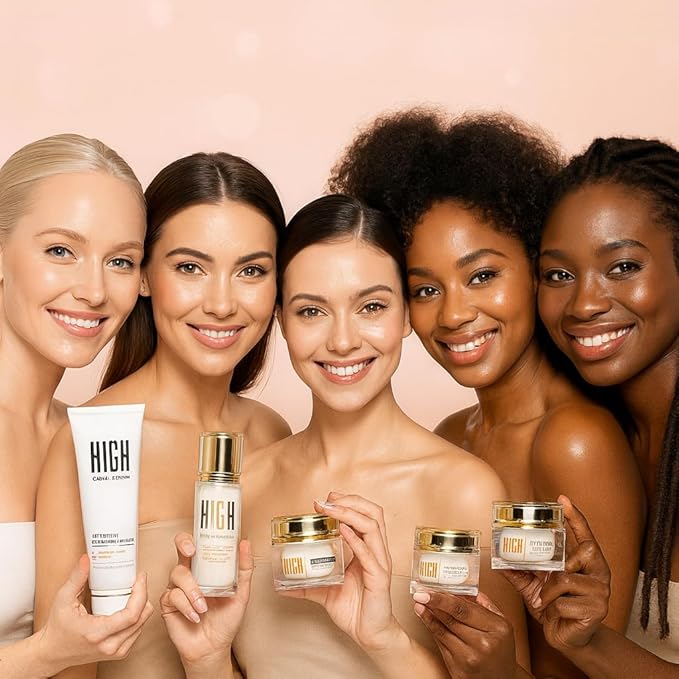 Skin Care Set (5 Pcs) Eternity by High Cosmetic Agency, Complete Anti-Aging Kit with Retinol Night Cream, Vitamin C Serum, Hydrating Cleanser, Eye Cream & Day Moisturizer with SPF 30