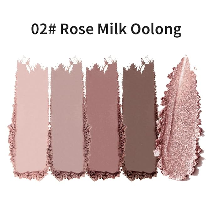 Eyeshadow Palette 5-Color with Pearlescent Shimmer Earth Tones, Buttery Putty Texture, Fine Glitter Duochrome Shades, Mist Matte Finish, Silky Smooth Brightening Eye Makeup for a Charming Look-2#